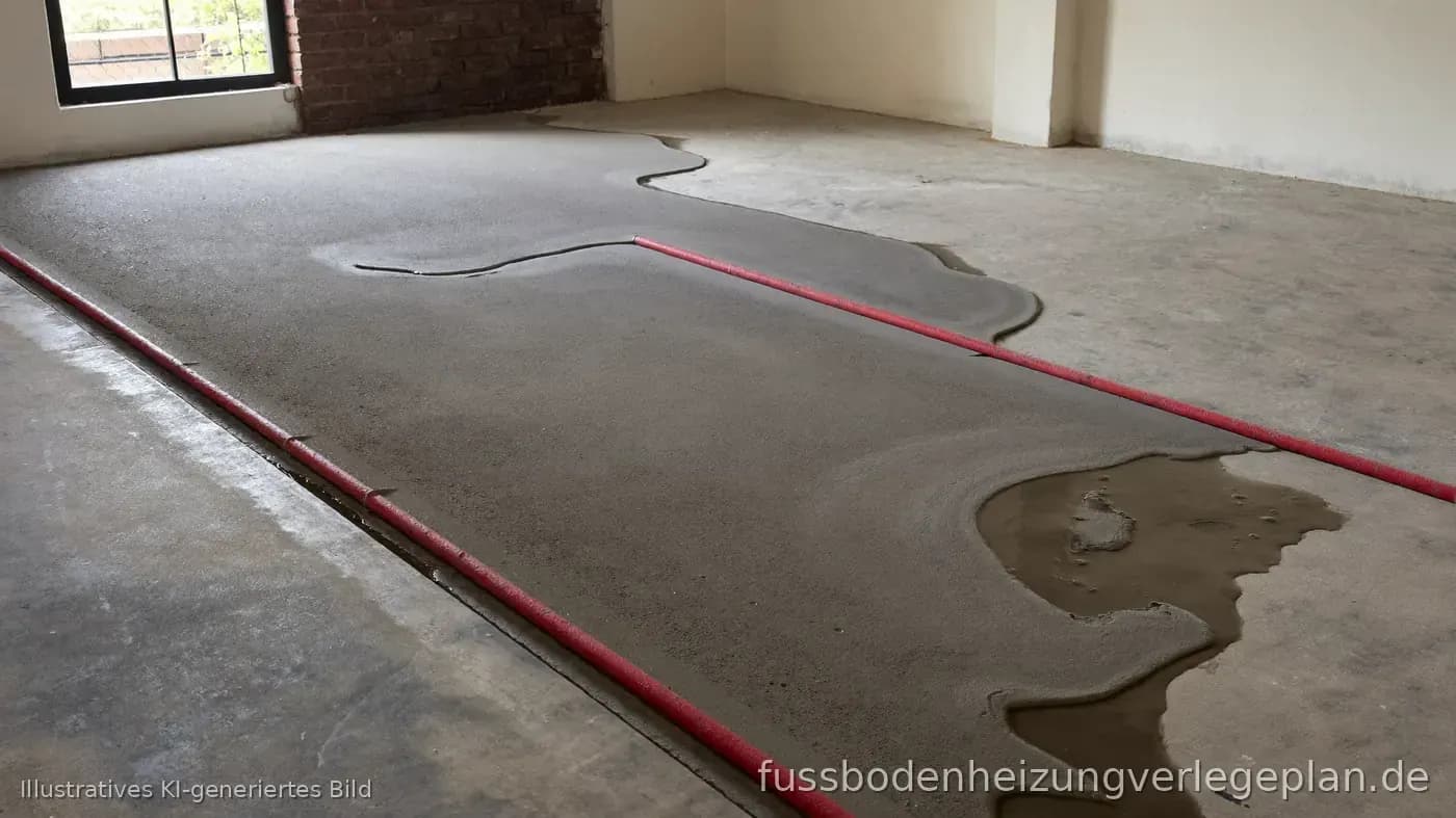 Estricharbeiten über verlegter Fußbodenheizung – Überdeckung und Aufheizprotokoll