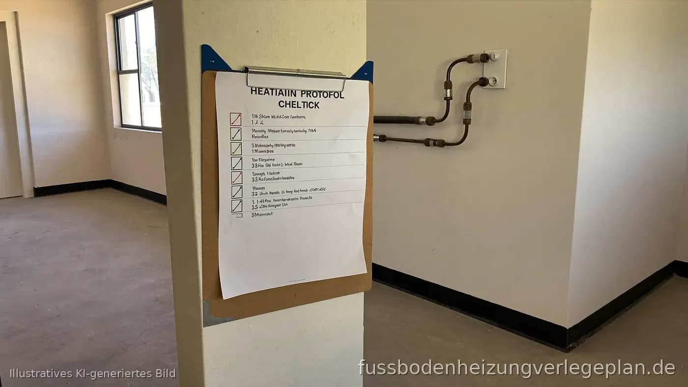 Formular und Thermometer am Heizkreisverteiler – Heizprotokoll bei Fußbodenheizung