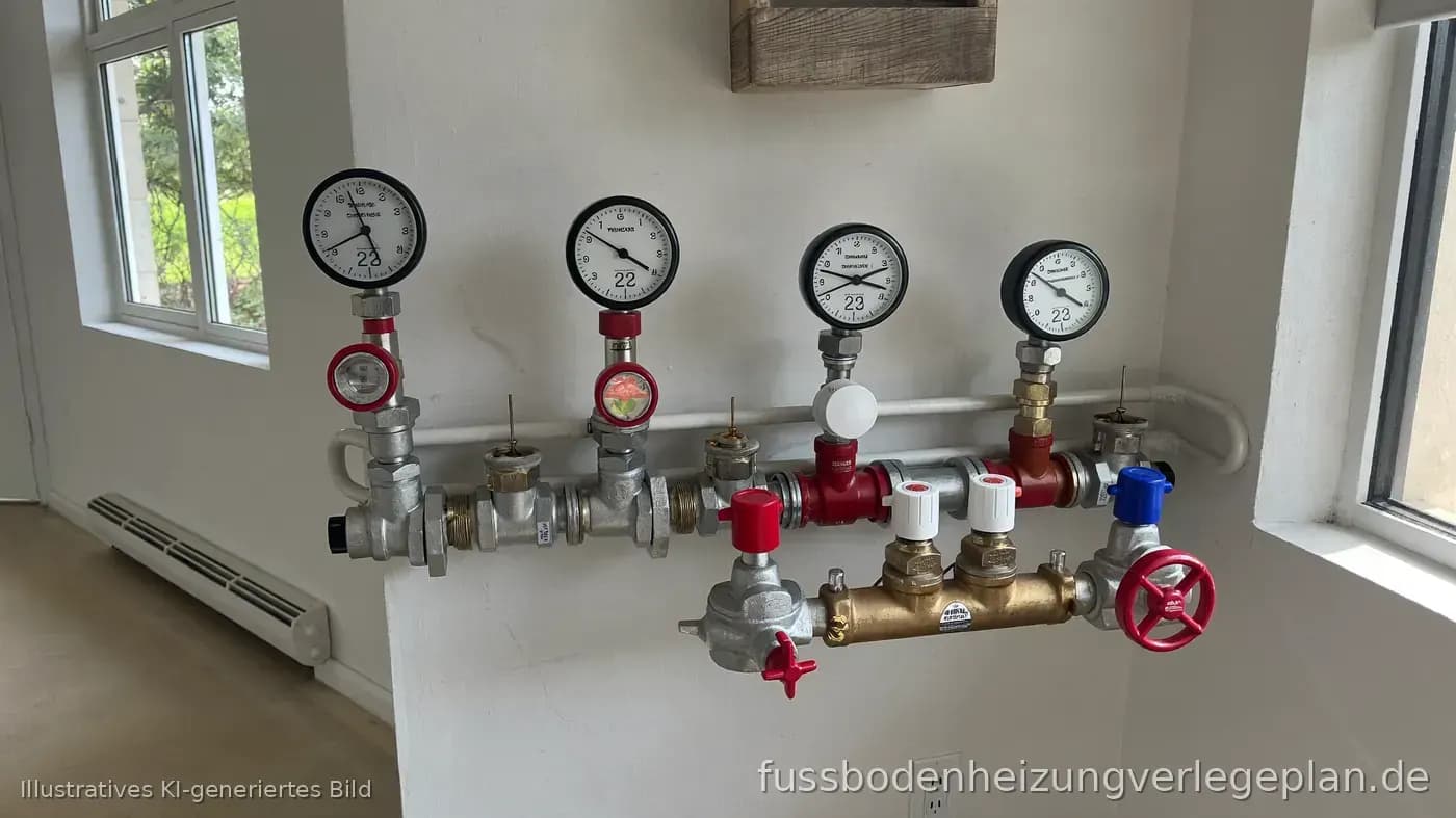 Heizkreisverteiler mit Durchflussanzeigen – hydraulischer Abgleich und Verlegeplan