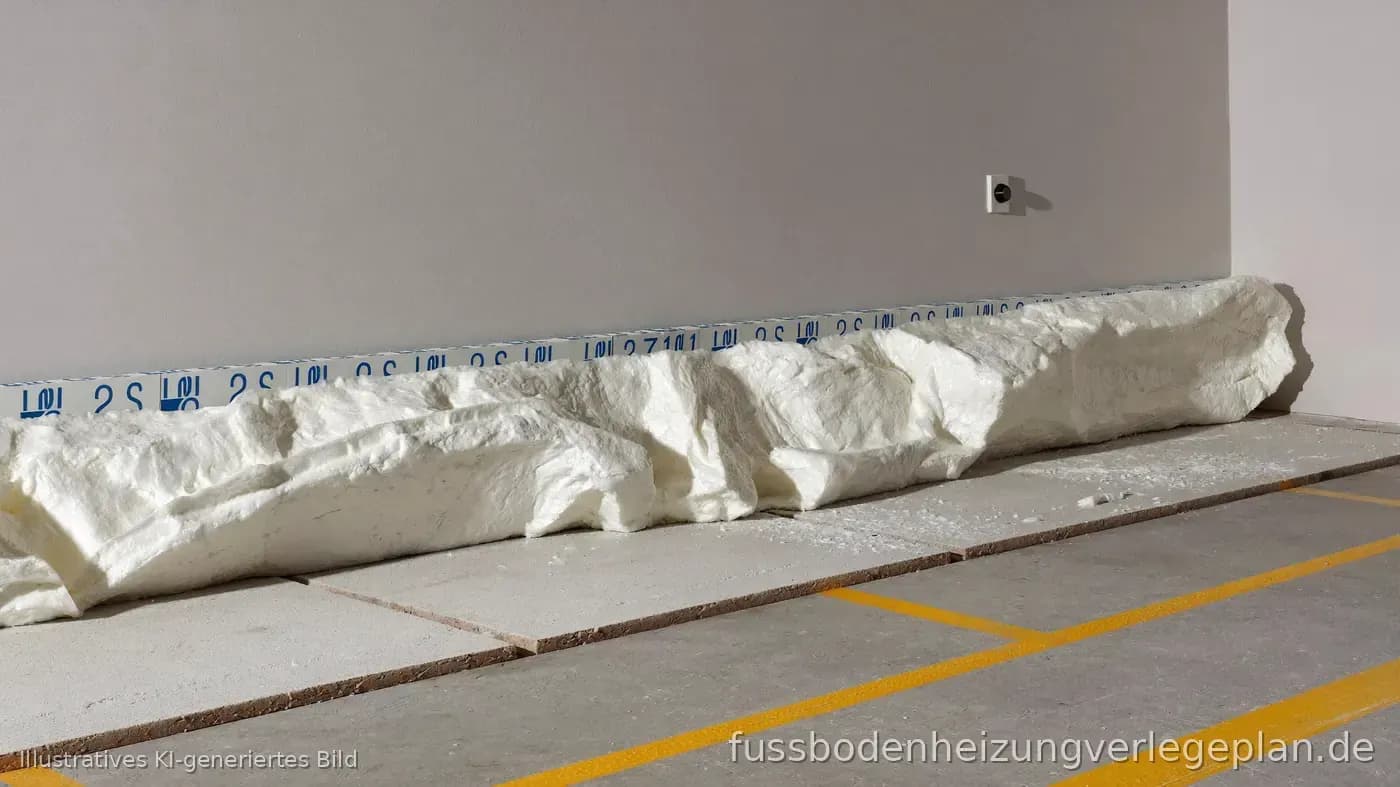Randdämmstreifen und Bewegungsfuge bei Estrich mit Fußbodenheizung