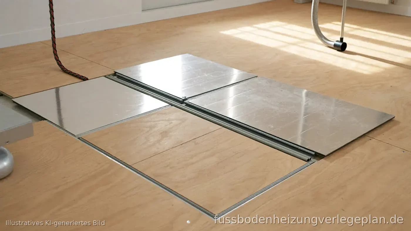 Trockensystem-Fußbodenheizung mit Platten und Rohrführung – Vorbereitung eines Verlegeplans